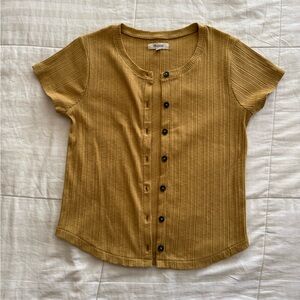 Madewell Golden Ribbed Button Tee